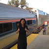 Chris Sidwell-Smith > Kim in front of our train coach