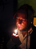 Chris Sidwell-Smith > My friend Neal taking a rest from DJ'ing. Photo is a bit fuzzy but catches him at a well earned fag moment.